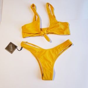 Zaful yellow baithing suit